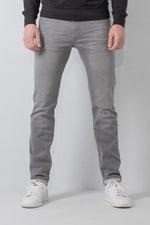 Men's light gray slim jeans - Image n°1