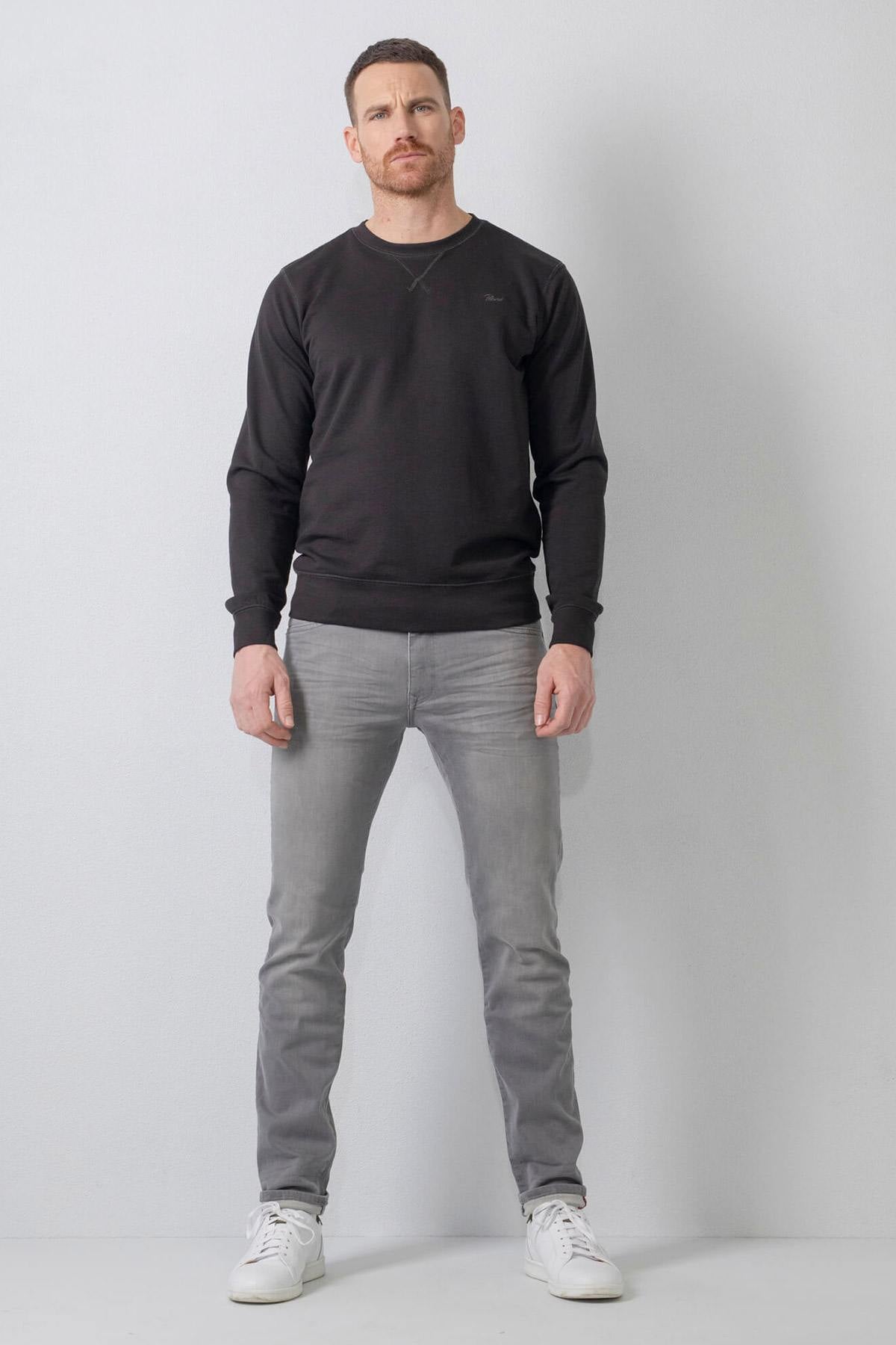 Men's light gray slim jeans - Image n°3