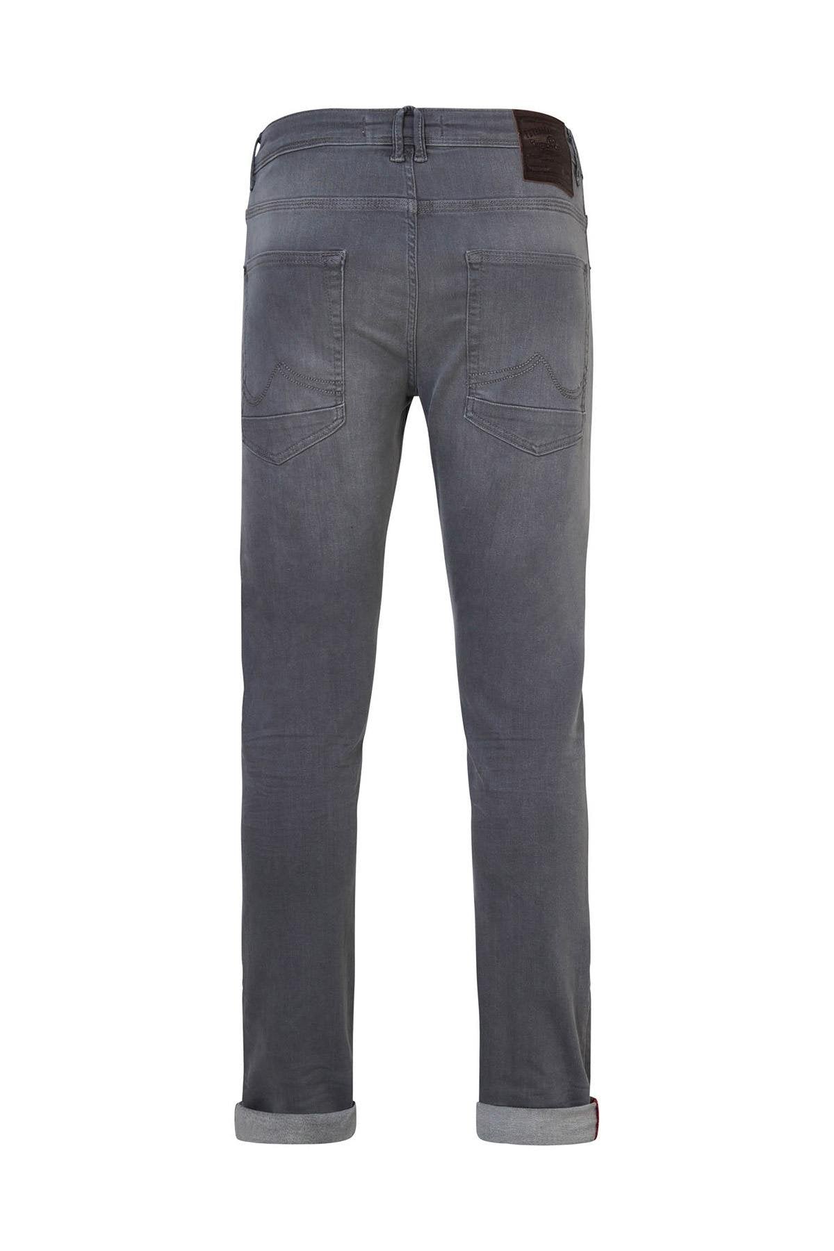 Men's light gray slim jeans - Image n°7