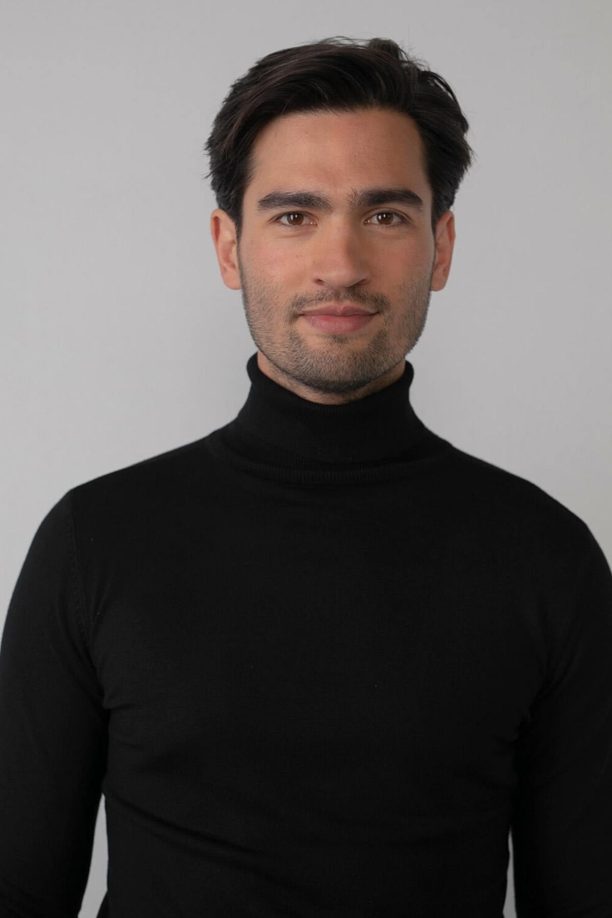 Black turtleneck sweater for men - Image n°5