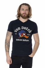 “Kustom Kulture” black V-neck t-shirt - Image n°1