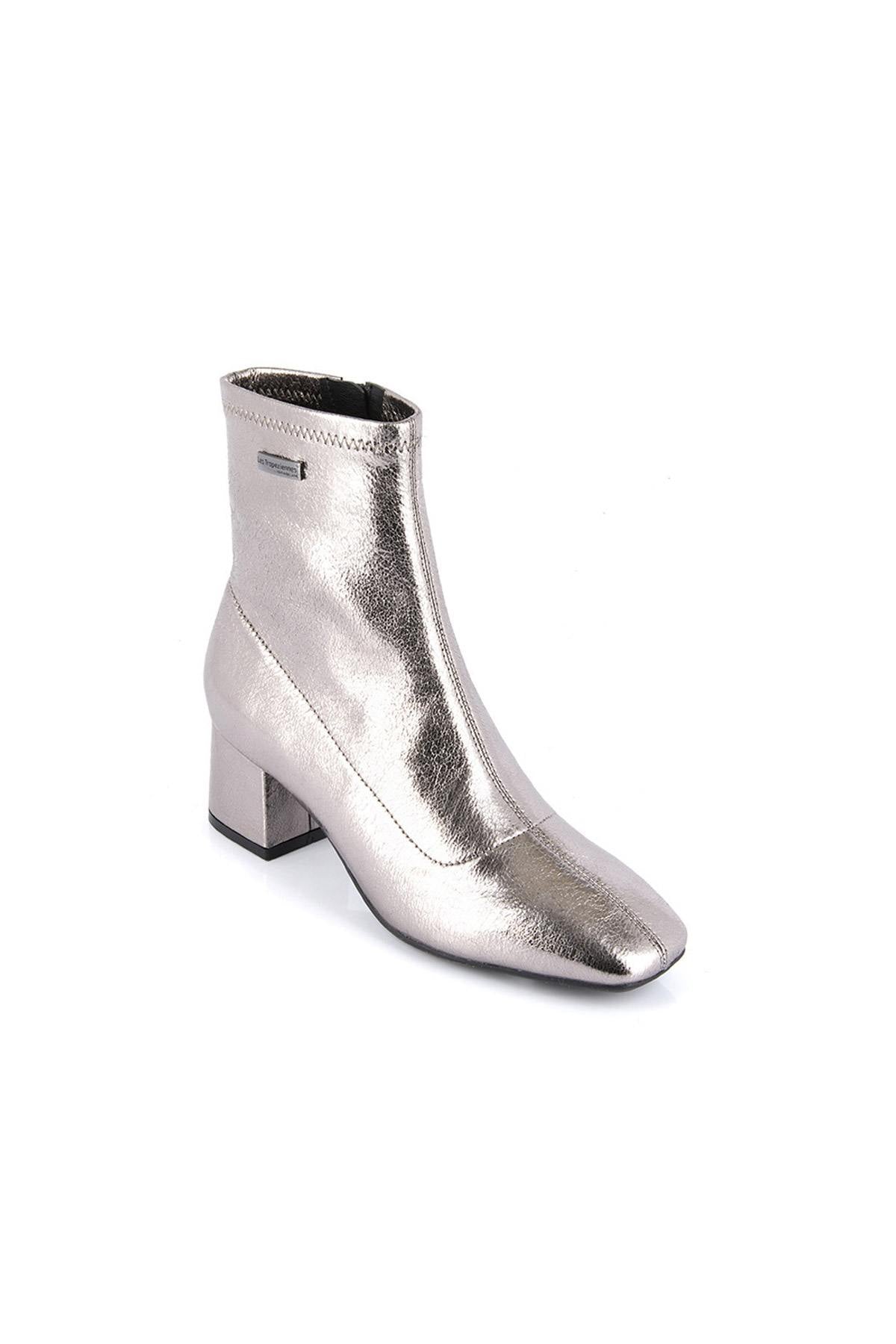 Silver stretch heeled ankle boots - Image n°1