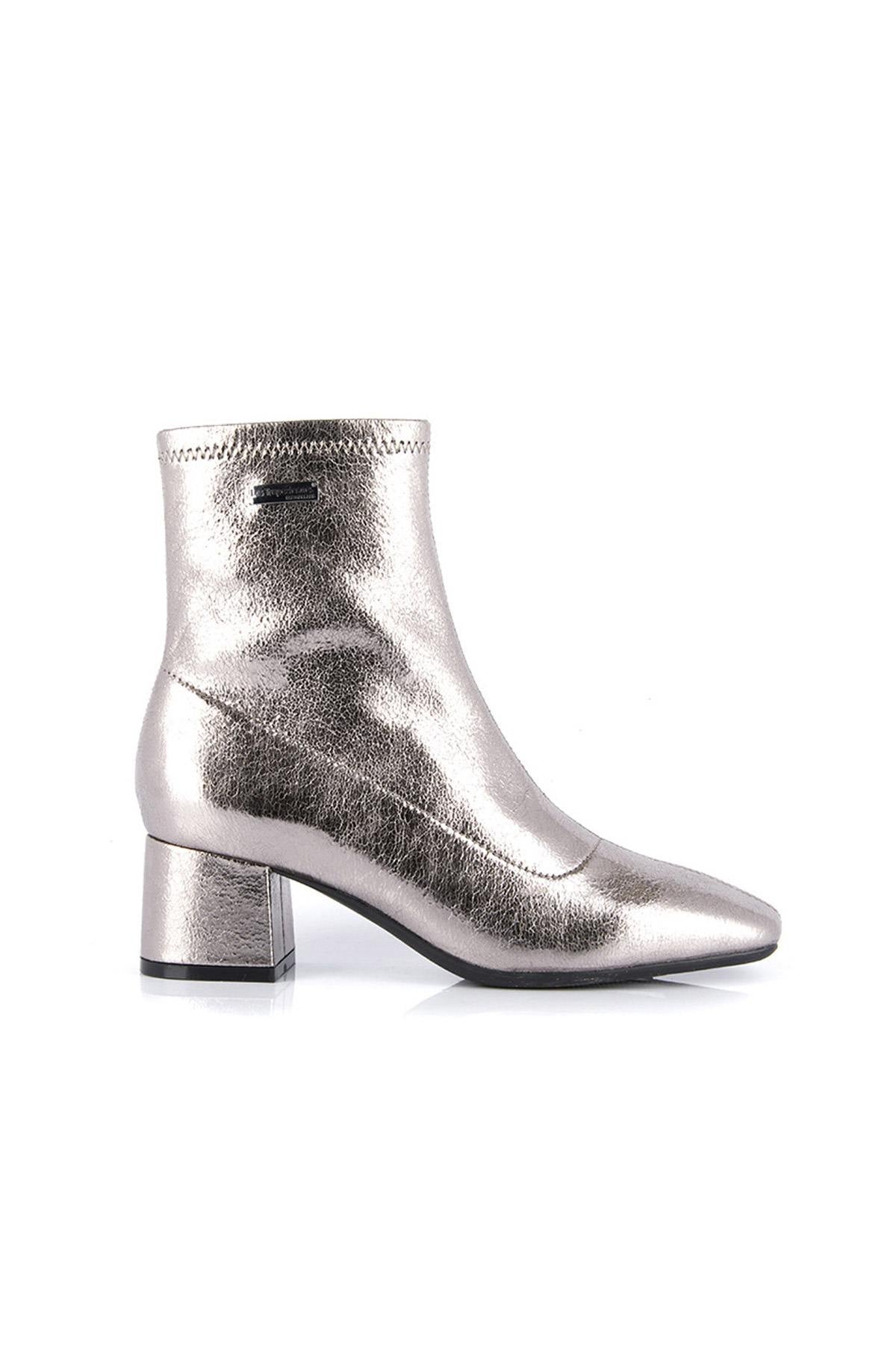 Silver stretch heeled ankle boots - Image n°2