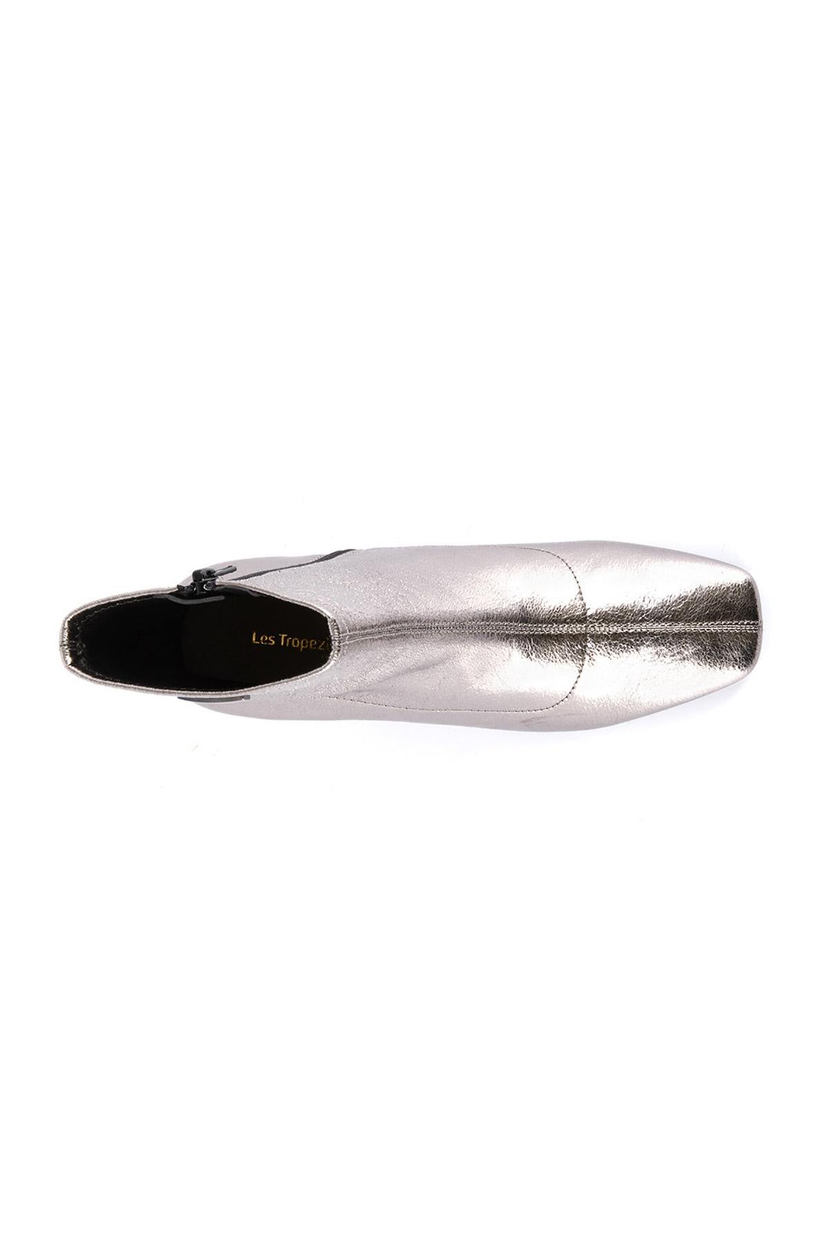 Silver stretch heeled ankle boots - Image n°3