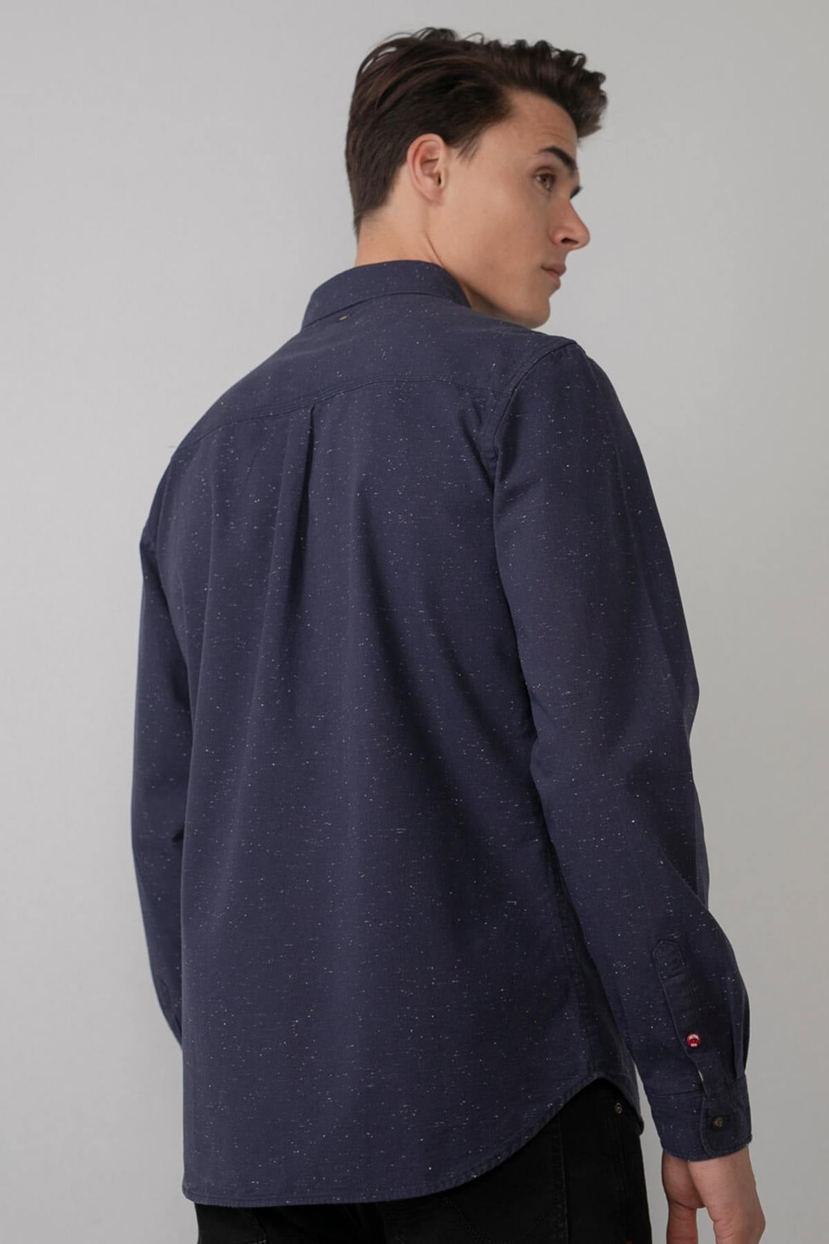 Men's denim blue shirt - Image n°4