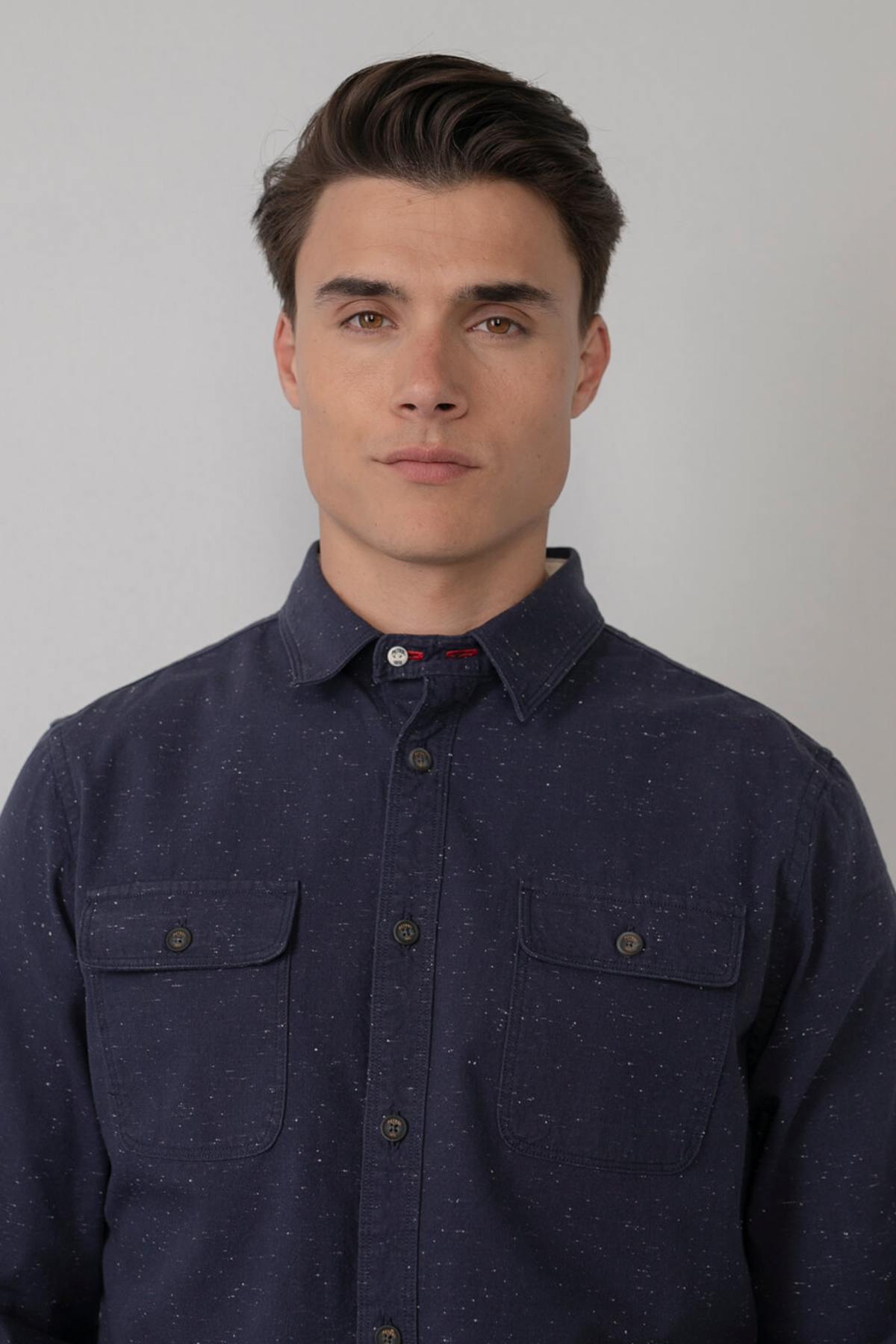 Men's denim blue shirt - Image n°1