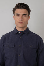 Men's denim blue shirt - Image n°1
