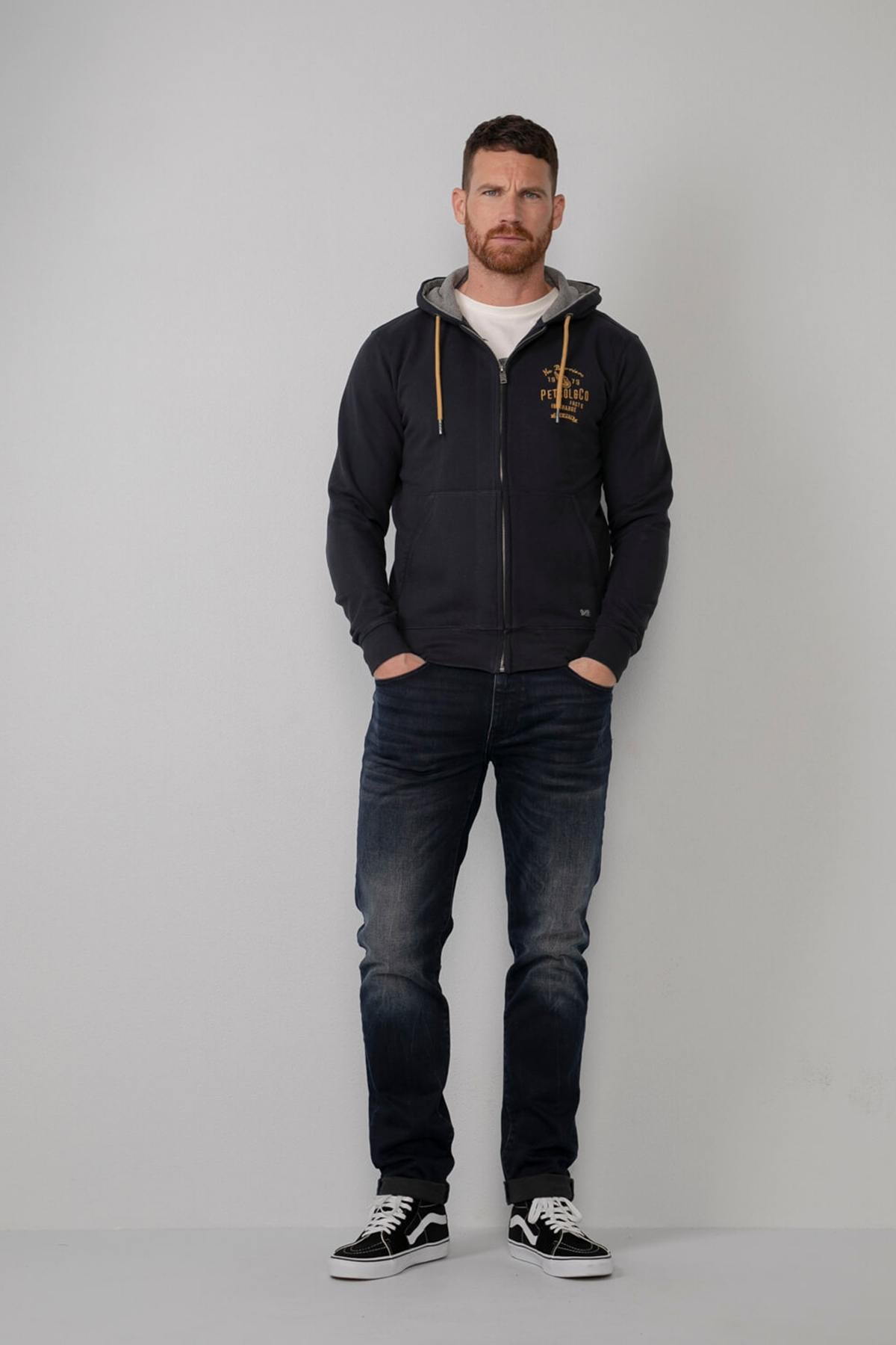 Navy blue zipped jacket - Image n°2