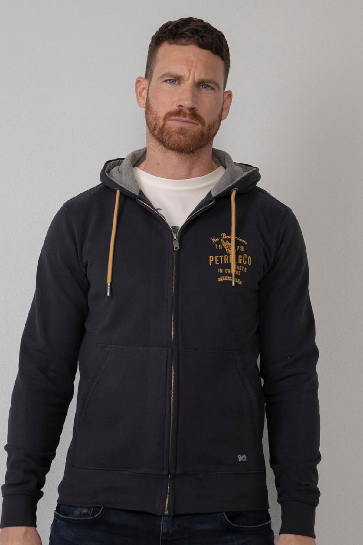 Navy blue zipped jacket - Image n°1