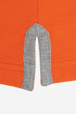 Heather gray and orange polo shirt - Image n°3