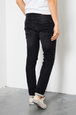 Washed black slimfit comfort jogging jeans - Image n°2