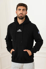 Black hooded sweater with belly pocket - Image n°3