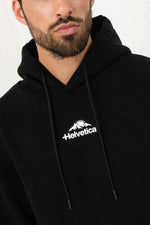 Black hooded sweater with belly pocket - Image n°5