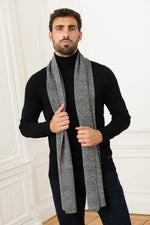 Men's heather gray black scarf - Image n°2