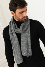 Men's heather gray black scarf - Image n°1