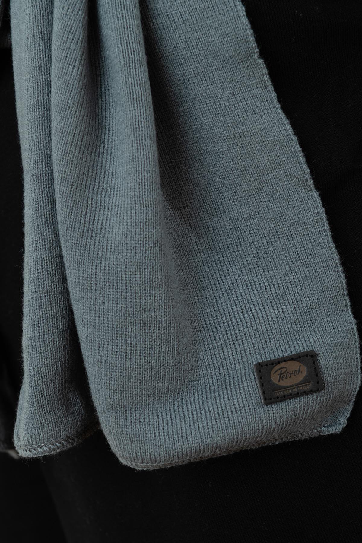 Long gray green men's scarf - Image n°3