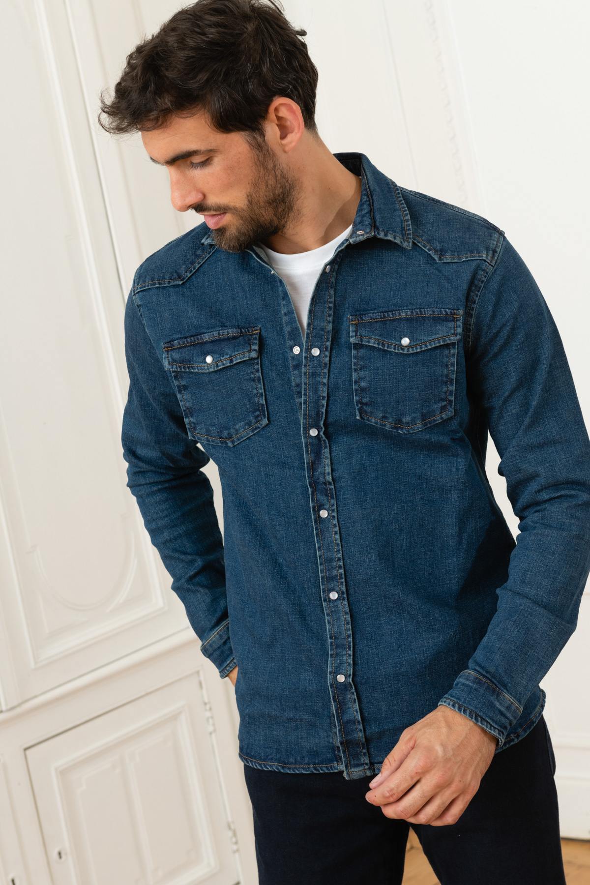 Denim denim overshirt - Image n°3