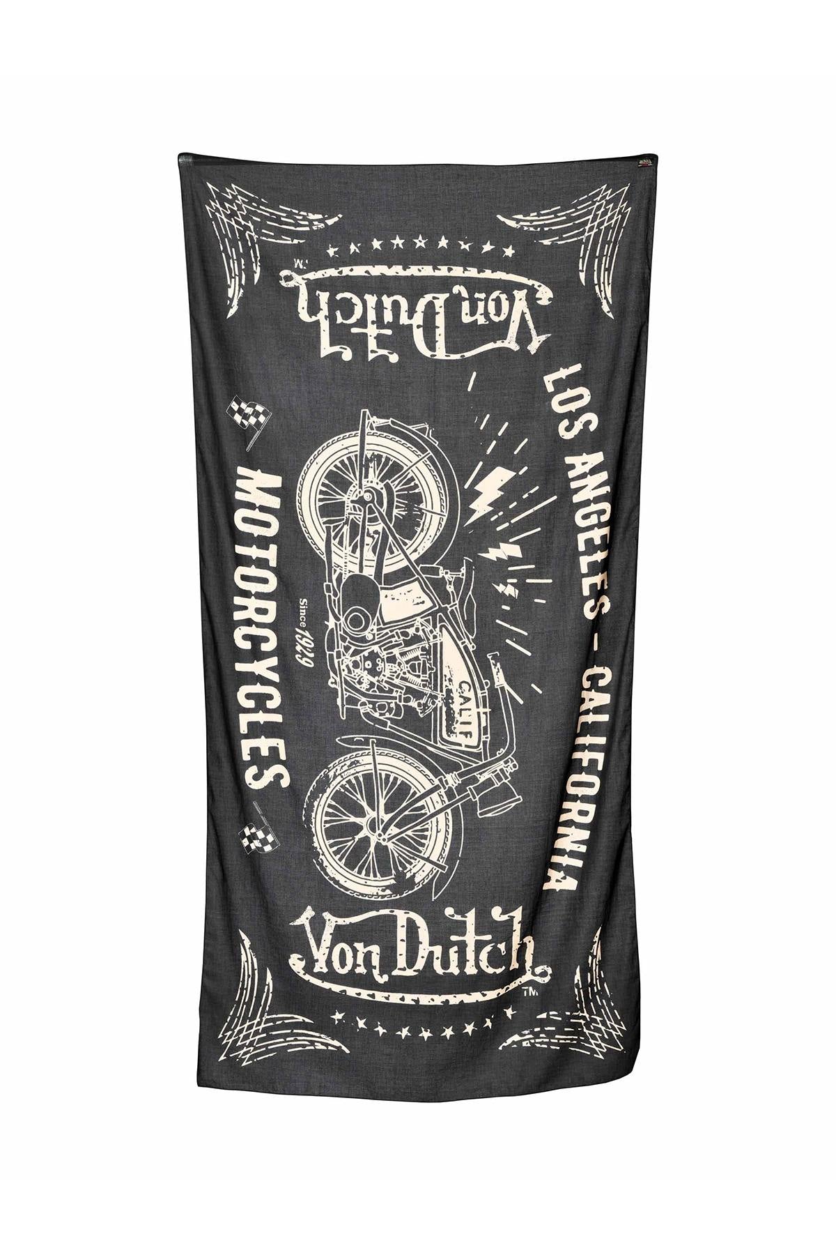 Black biker pattern scarf - Image n°2