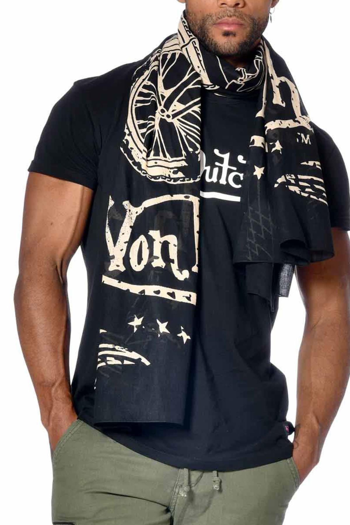 Black biker pattern scarf - Image n°3
