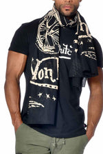 Black biker pattern scarf - Image n°3