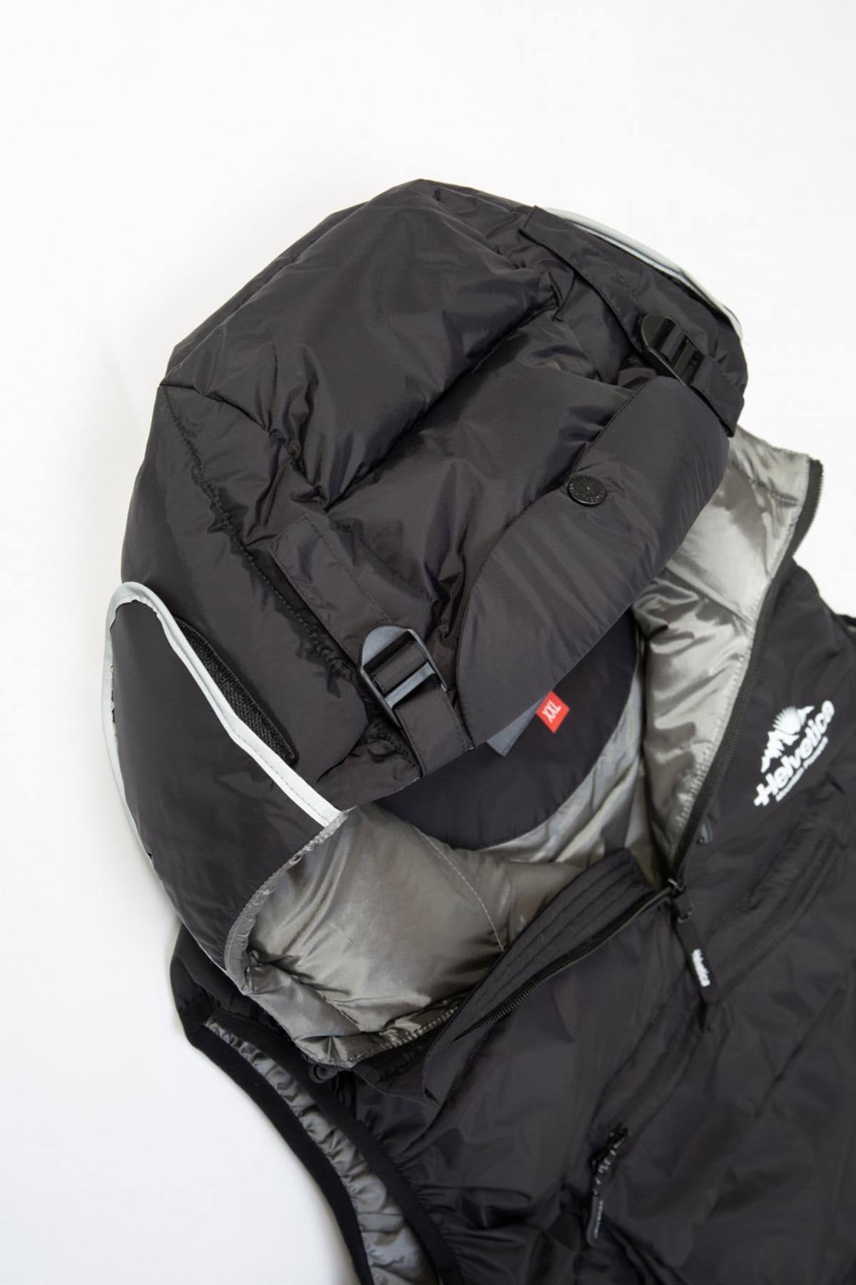Pull-on sleeveless down jacket with peaked hood - Image n°2