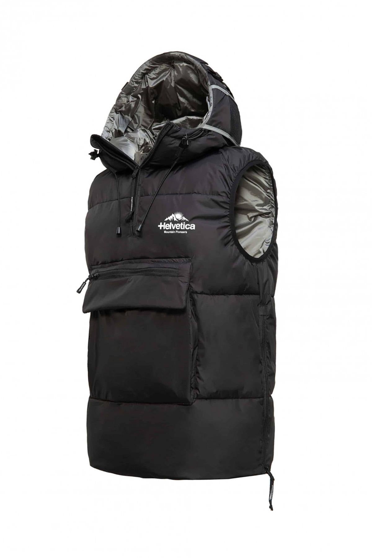 Pull-on sleeveless down jacket with peaked hood - Image n°6