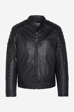 Black lambskin biker jacket - Image n°6