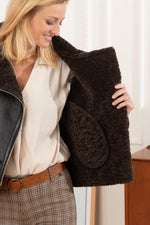 Short bomber jacket in faux shearling - Image n°4