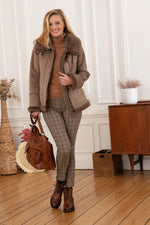 Long bomber jacket in shearling effect polyester - Image n°3