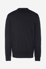 Black cotton V-neck sweater - Image n°3