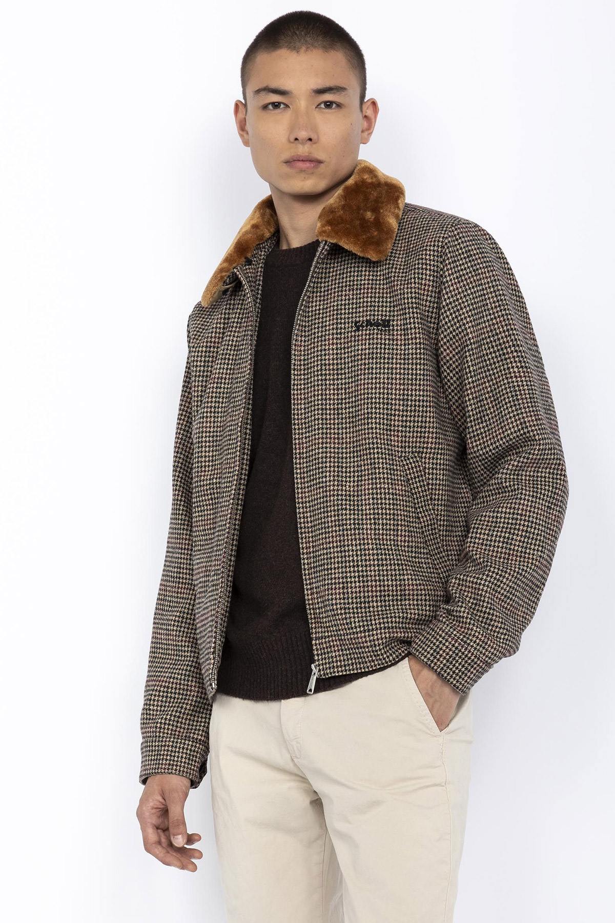 Vintage retro printed polyester jacket - Image n°1