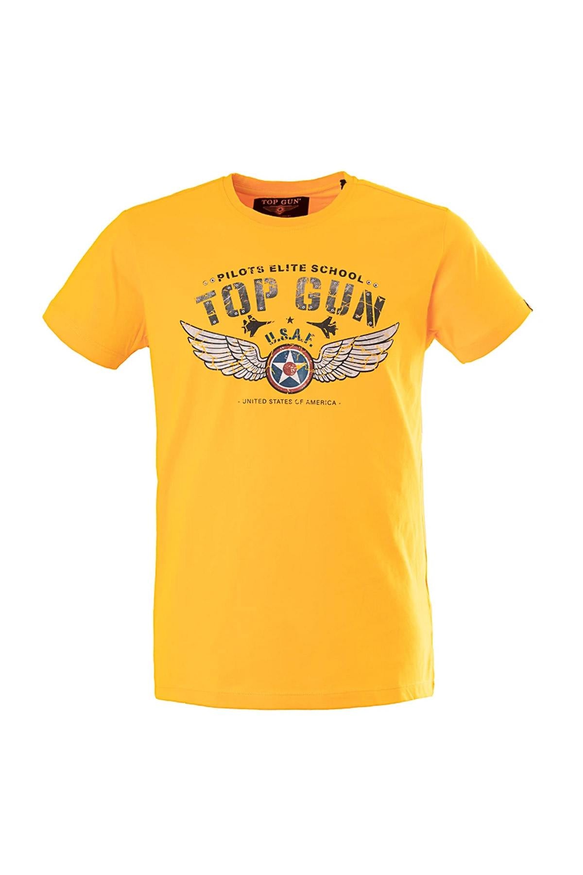 Top Gun USA cotton t-shirt yellow - Image n°1