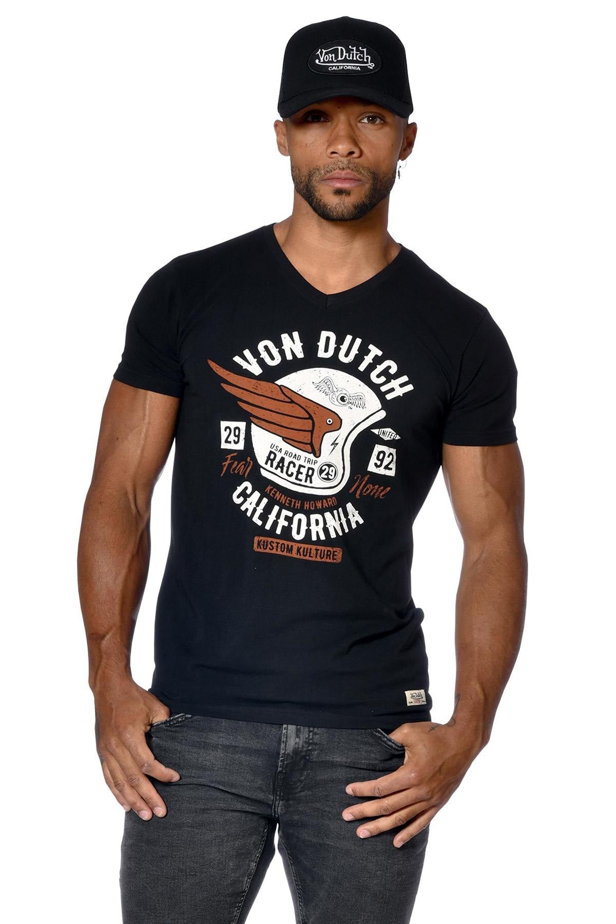 Black V-neck t-shirt - Image n°3