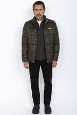 Khaki nylon quilted jacket - Image n°4