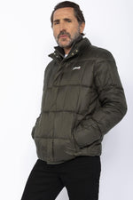 Khaki nylon quilted jacket - Image n°2