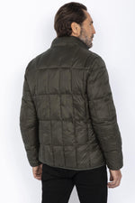 Khaki nylon quilted jacket - Image n°3