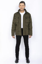 Khaki sherpa lined combat jacket - Image n°4