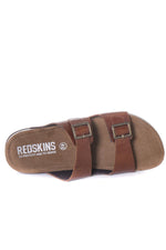 Men's cognac leather sandals - Image n°10