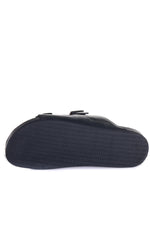 Black leather sandals - Image n°11