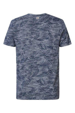 Blue round-neck floral print t-shirt - Image n°2