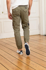 Khaki military pants with patches - Image n°7