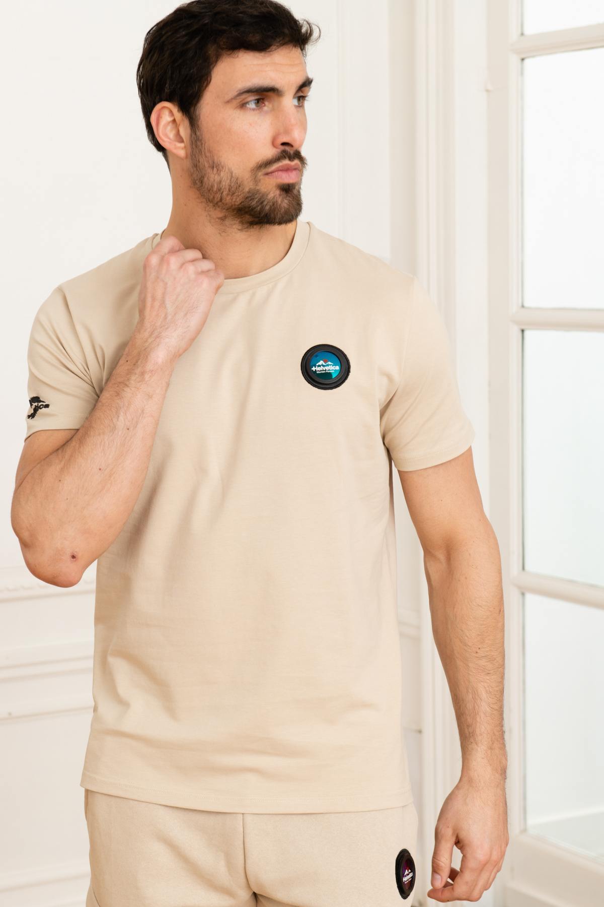 Beige sportswear t-shirt - Image n°4