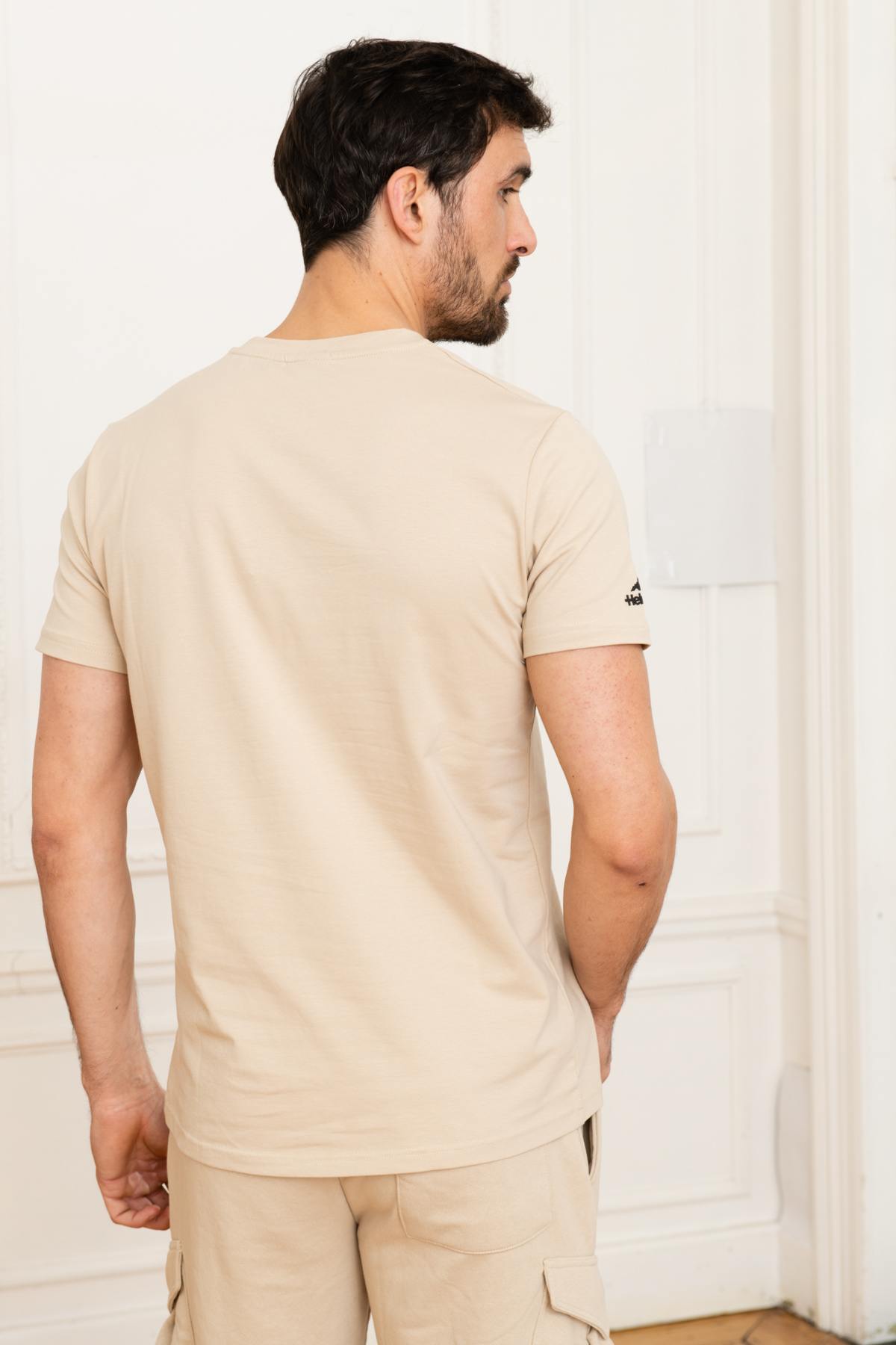 Beige sportswear t-shirt - Image n°3