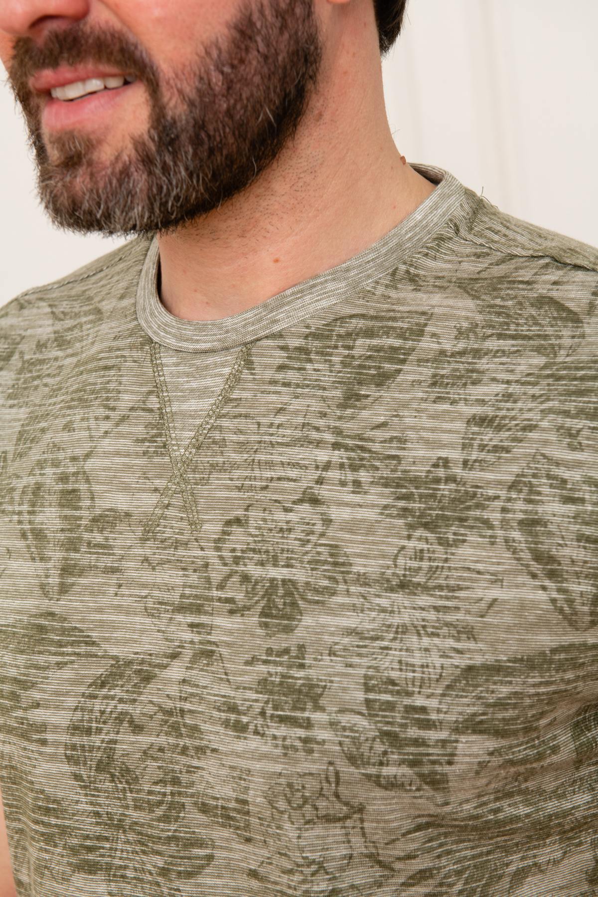 Khaki floral t-shirt - Image n°4