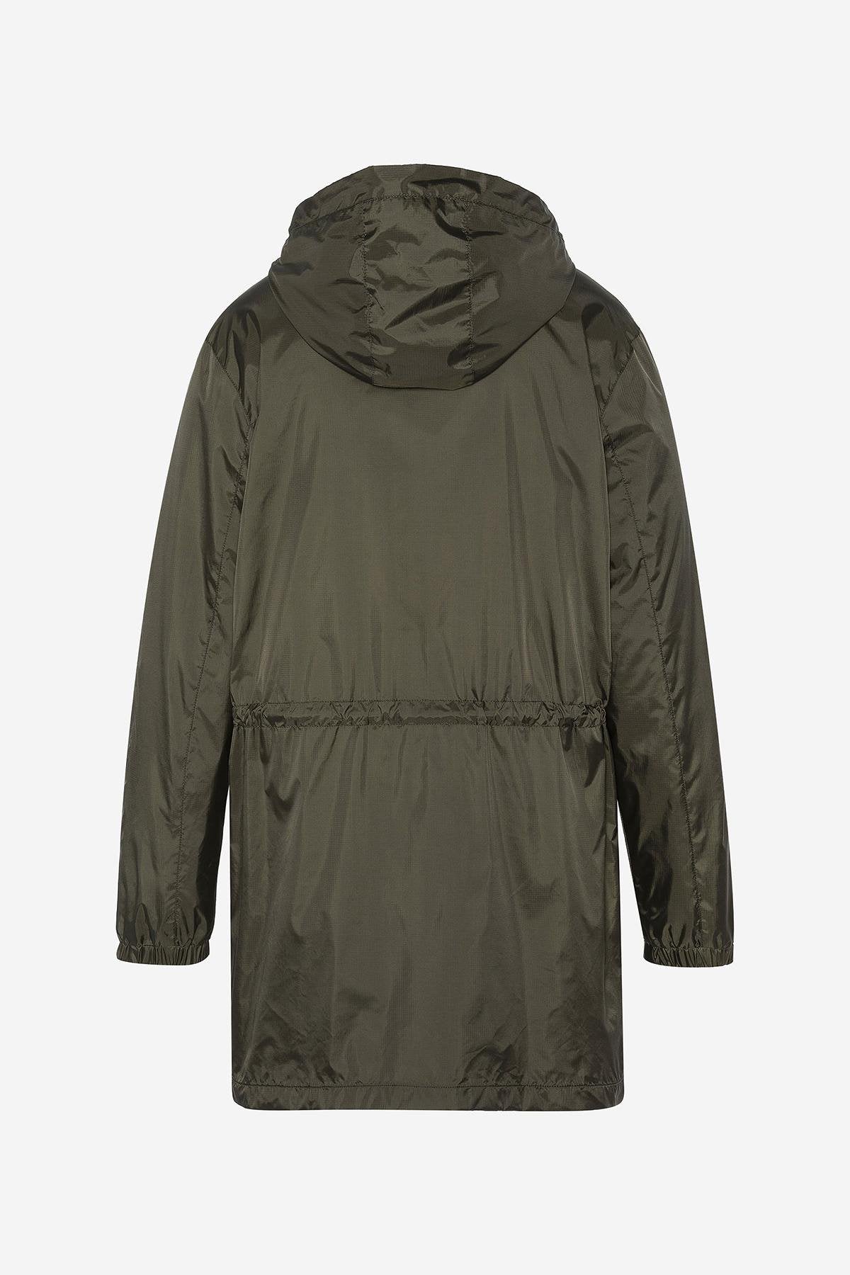 Long khaki windbreaker coat - Image n°7