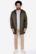 Long khaki windbreaker coat - Image n°2