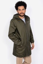 Long khaki windbreaker coat - Image n°1
