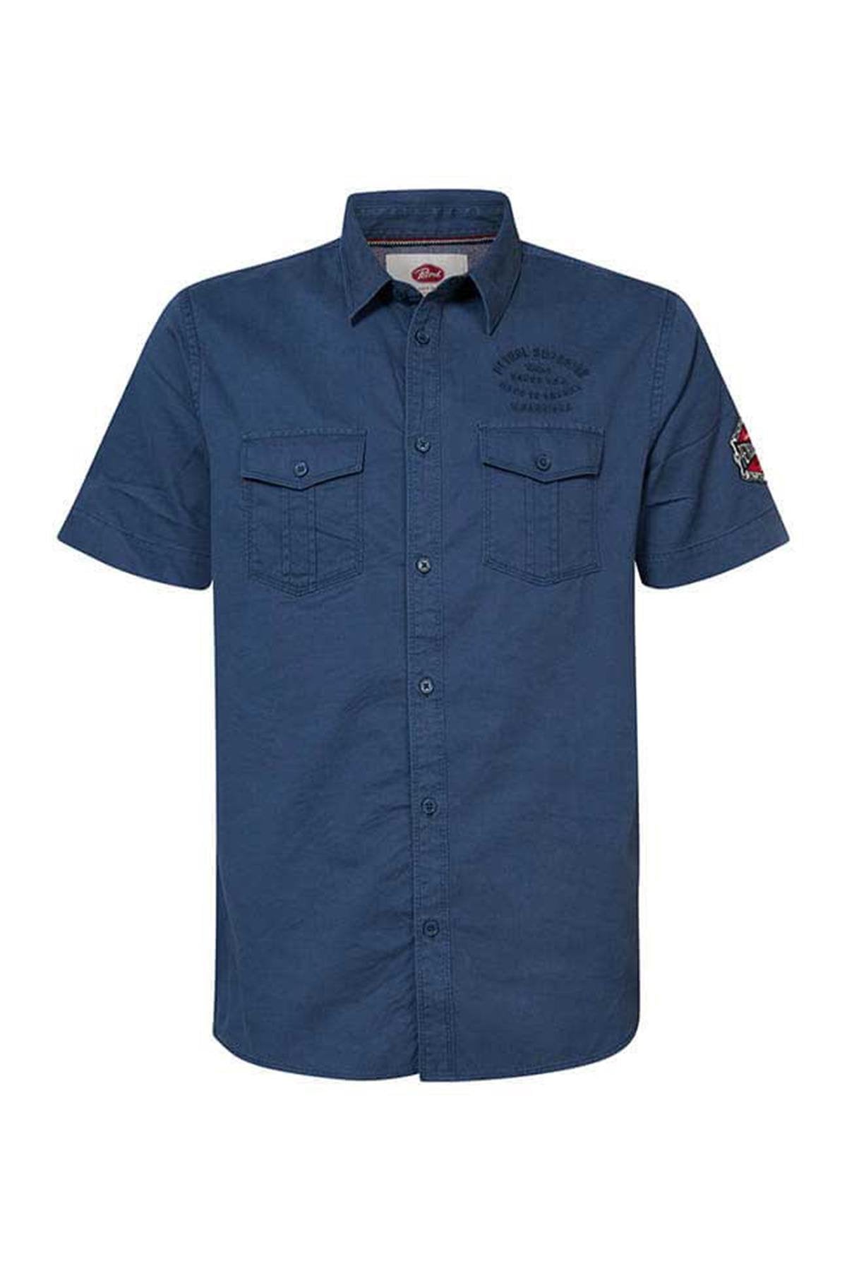 Petrol blue short-sleeved shirt - Image n°5