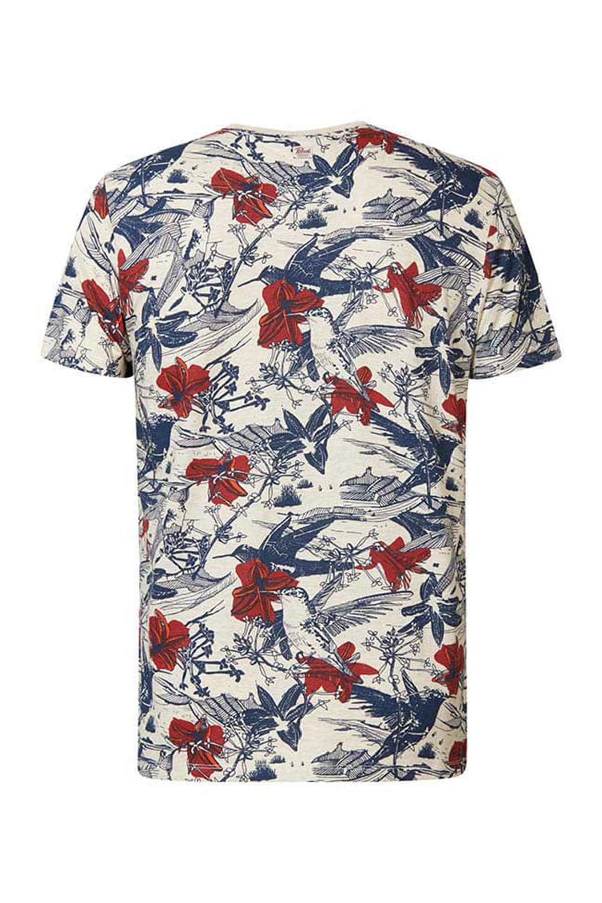 Round-neck botanical print T-shirt - Image n°6