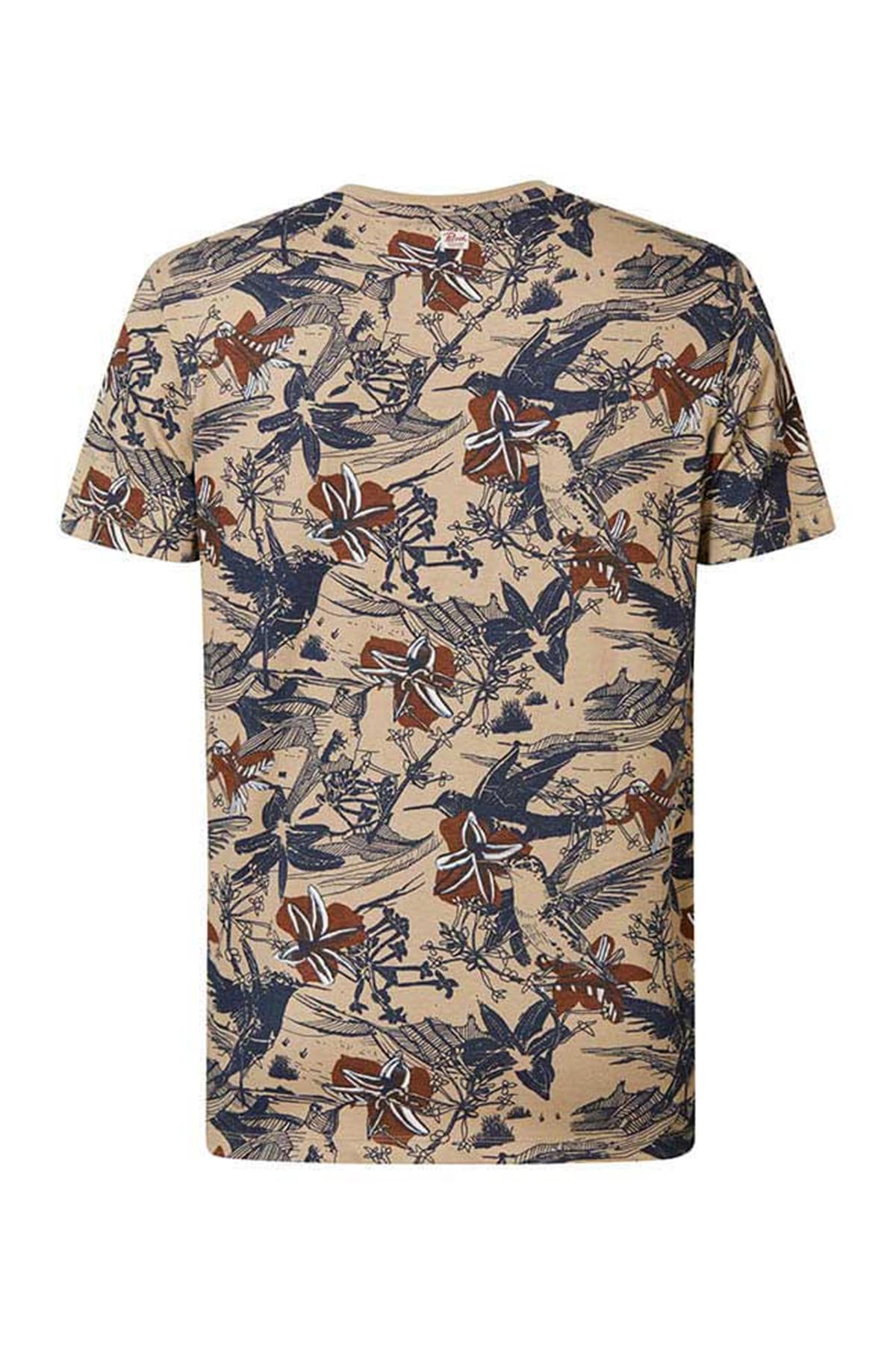 Beige bird print t-shirt - Image n°5